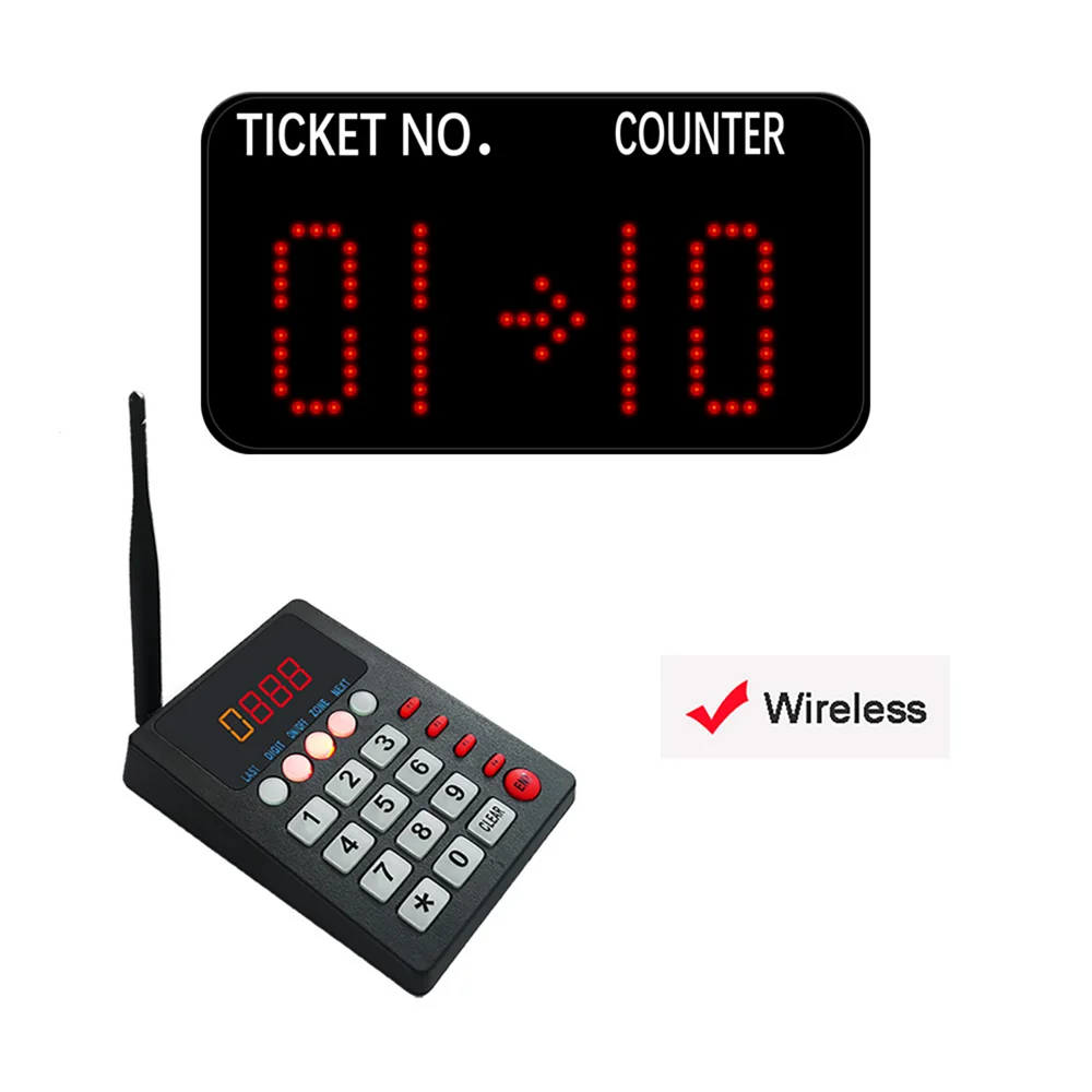 KOQI Queue System Wireless Calling System 1 Counter Keypad 1 Display Screen for Queuing