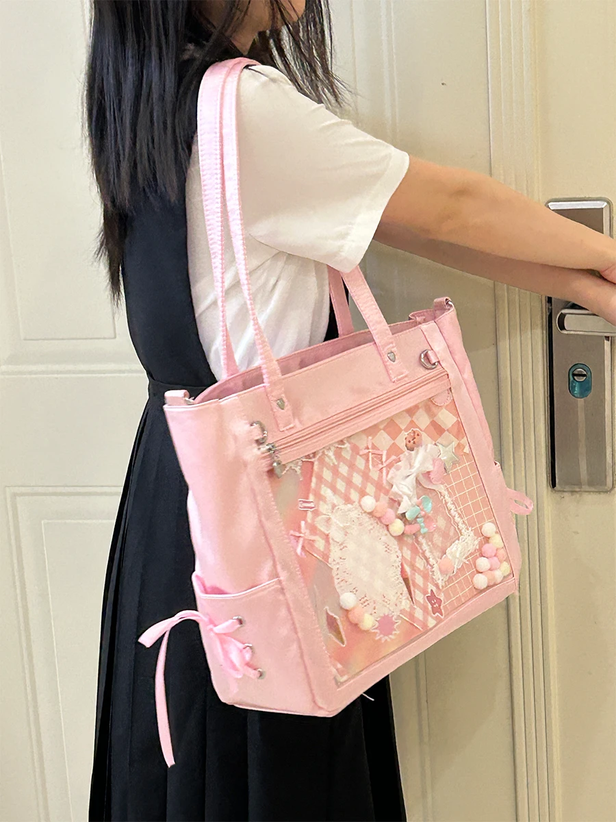 

Ita Tote Bag Crossbody Large Capacity 15 Inch Tablet Daily Commuter Bag Basic Versatile Shoulder Bag