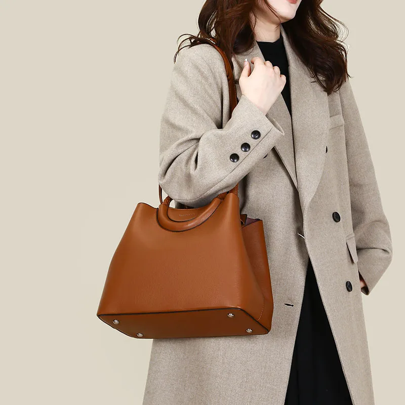 سعة كبيرة النساء بولي PU حقائب يد جلدية 2 قطعة مجموعة حقائب كتف عادية أنثى حمل حقيبة ساع للنساء حقيبة كروسبودي