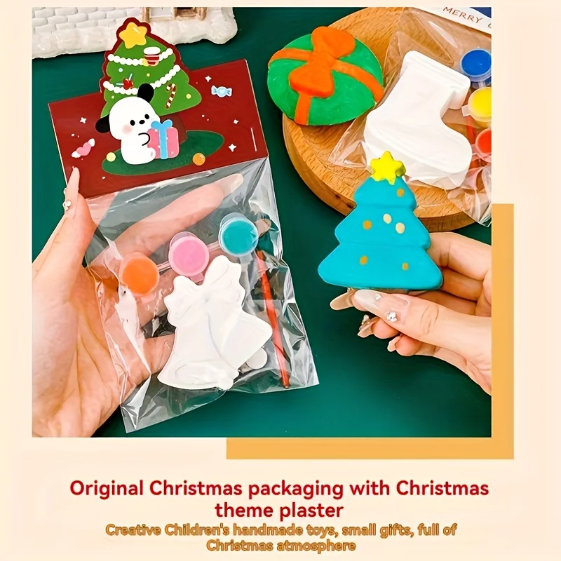 5pcsChristmas Graffiti Plush Figurines DIY Paint‑Your‑Own Craft Kits Random Styles Non‑Toxic Easy‑to‑Paint Holiday Art Supplies