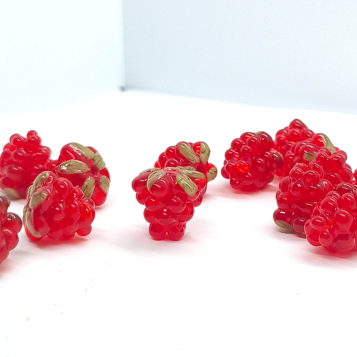 12mm Raspberry Lampwork Glass Beads Exquisite Charms for DIY Jewelry Making Bracelet Earring Keychain Bead