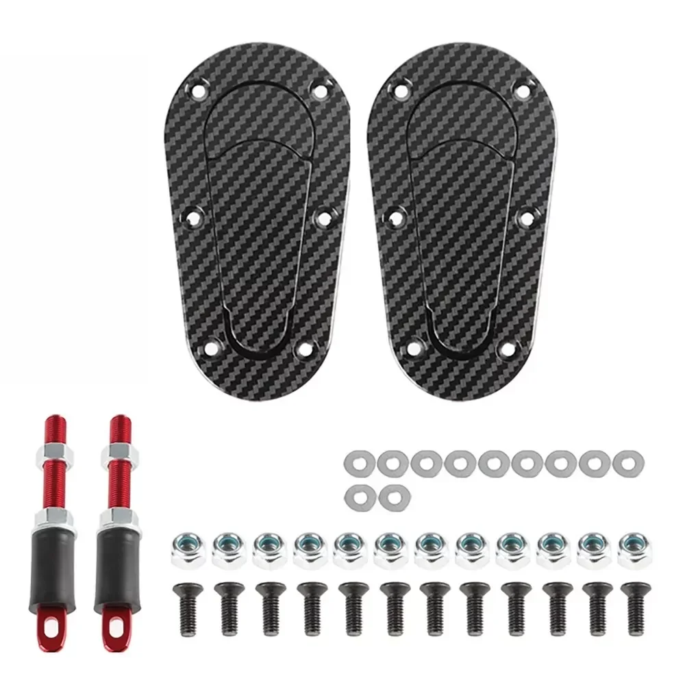Universal Racing Hood Lock Engine Bonnet Pin Latch Kits Refitting With Keys Mount Car Accessories Black/Carbon