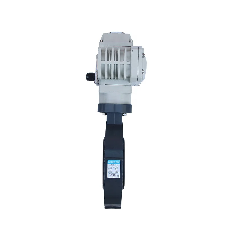 PPH Wafer Electric Butterfly Valve AC220V 10PEPD+CEA220SA DC24V 10PEPD+CED24SA 4-20mA Modulating Control Motorized Valve