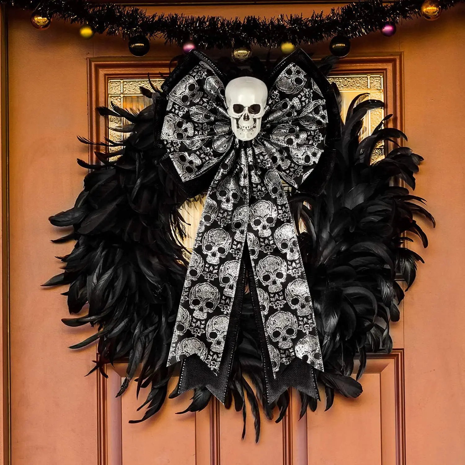 

2025 NEW Halloween Skull Gothic Butterfly Festival Garland Christmas Tree Decoration Ghost Festival Party Decoration