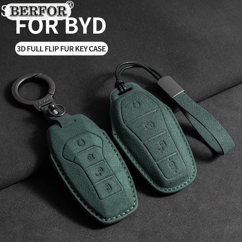 Premium Suede Key Fob Cover for BYD Tang, Han, Atto 3 - Image 5