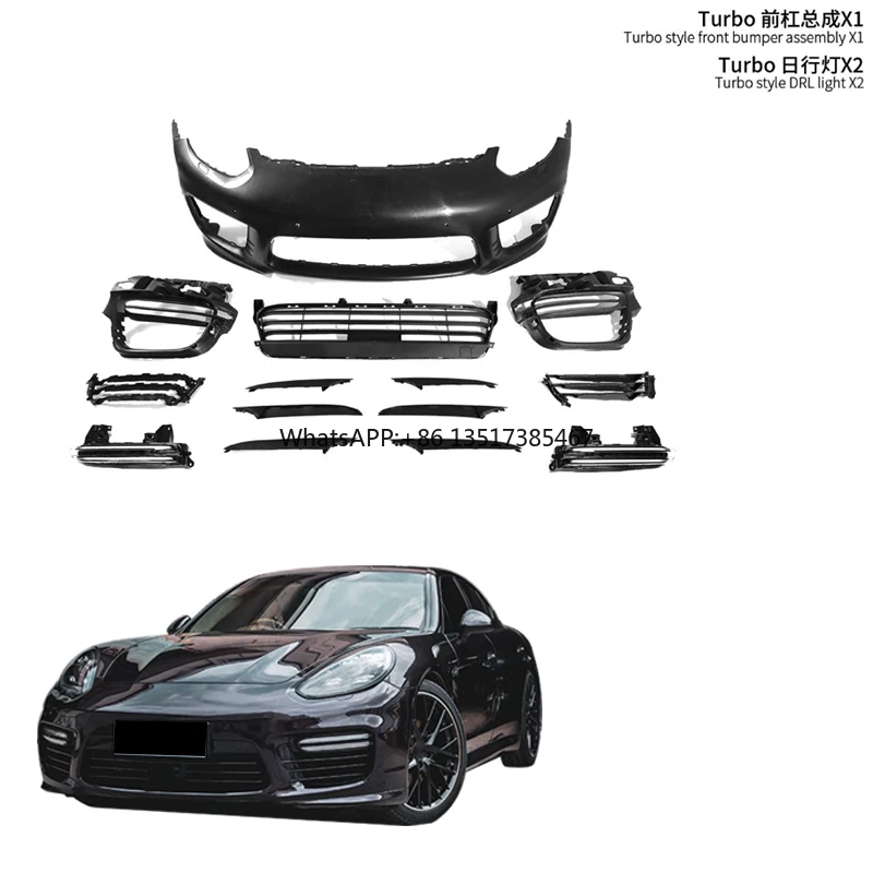 For Porsche Panamera 2014-16 Upgrade Retrofitted Turbo Style Front Bumper Headlights