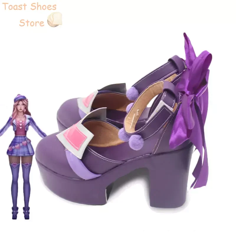 LOL ból serca i bicie serca Caitlyn Cosplay buty LOL walentynki rekwizyt Cosplay Halloween karnawałowe buty buty z poliuretanu rekwizyt kostiumowy