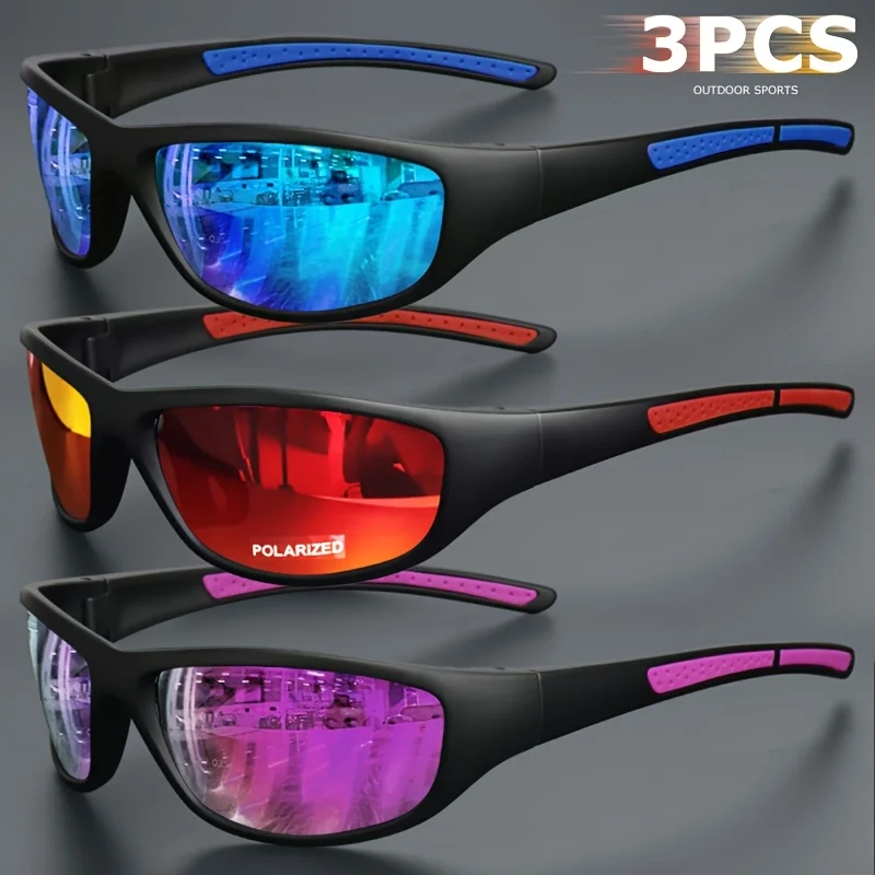 1/3PCS Polarized Sports Sunglasses Set High-Quality Photochromic Wraparound Lenses for Cycling Fishing Driving Sunglasses