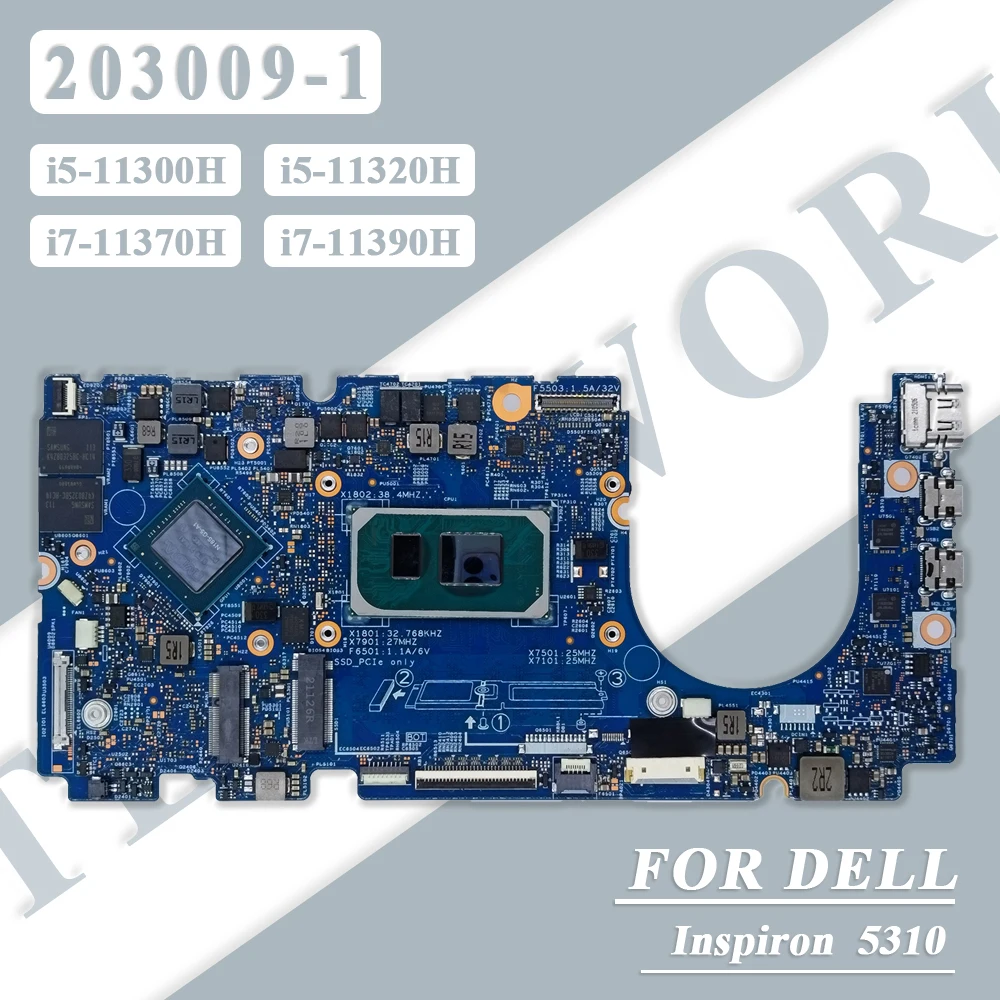 

203009-1 For Dell Inspiron 13 5310 Laptop Motherboard i5/i7-11th Gen CPU 8GB/16GB RAM 00TTR1 0WK0K0 0X6W29 Notebook Mainboard