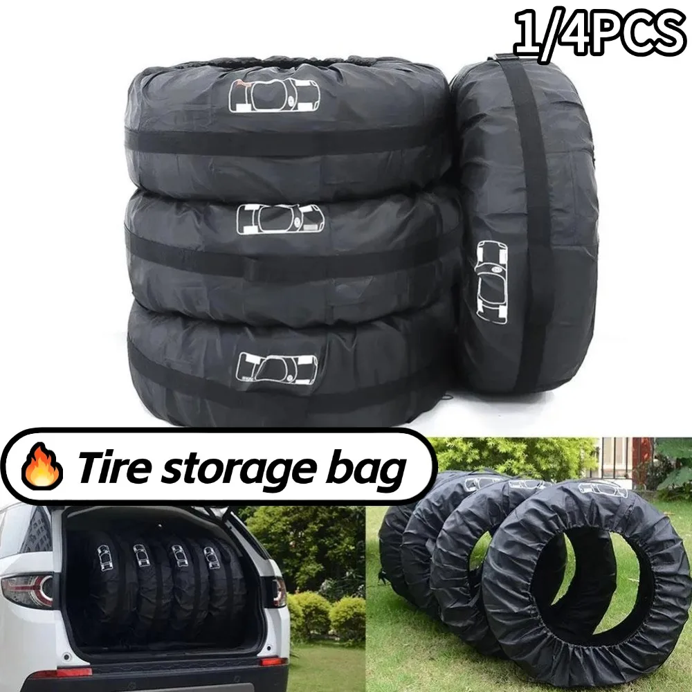 

1/4pcs Car Spare Tire Cover Universal Fit Dustproof Waterproof Storage Bag Oxford Cloth Wheel Protector Auto Styling Accessories