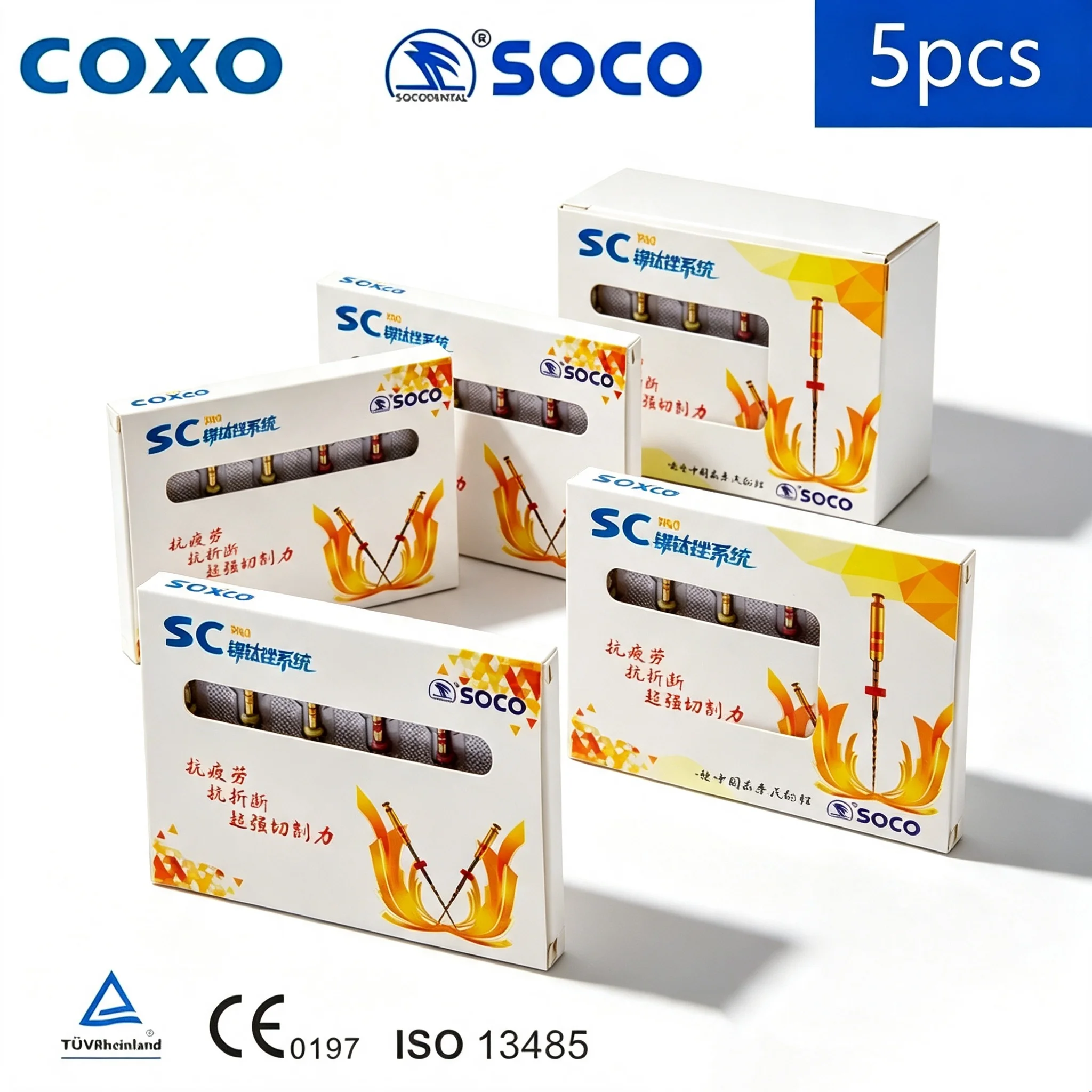 coxo-soco-sc-pro-5pcs-熱活性化ロータリーニチノール歯科用根管ファイル-熱活性化ニッケルチタン