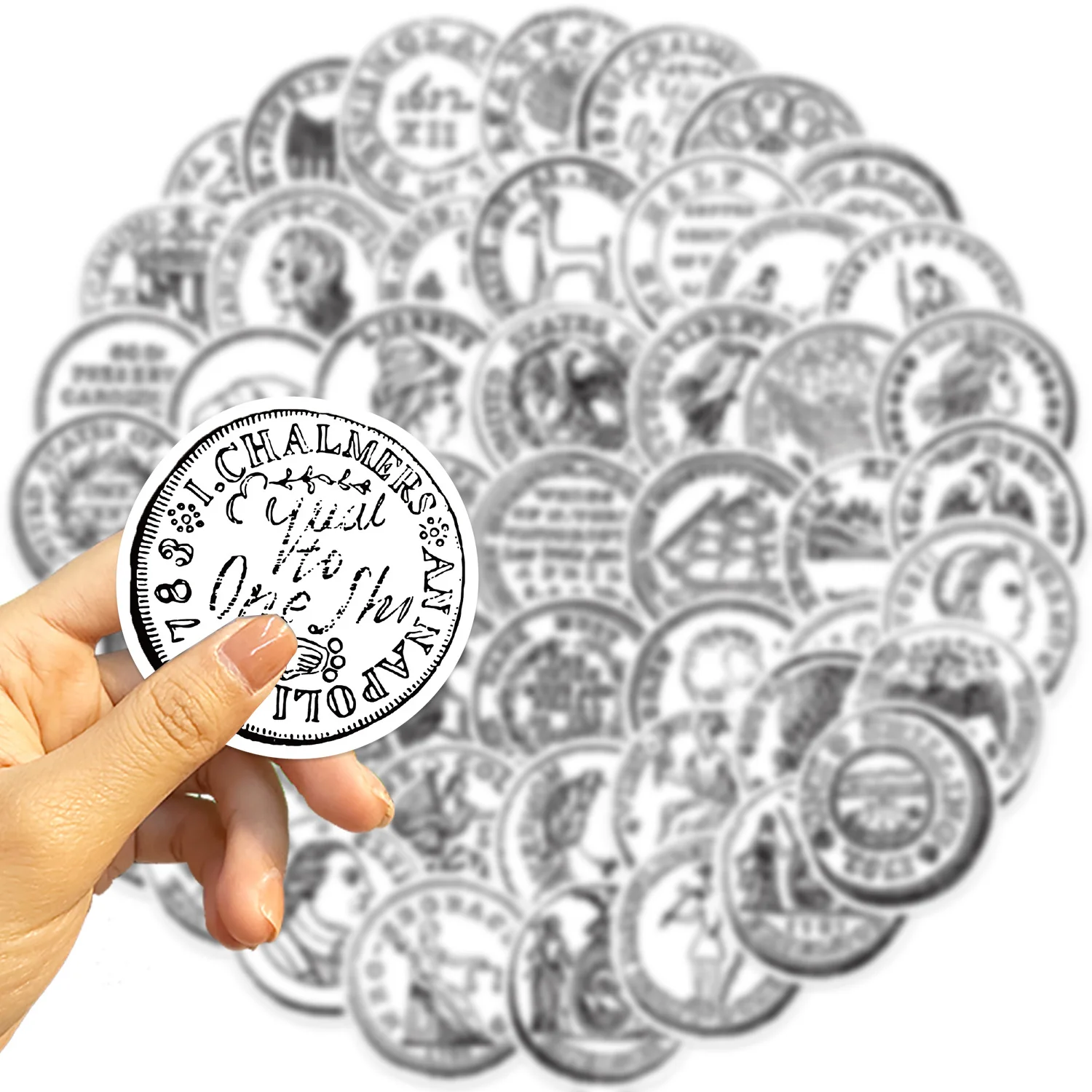 10/50 قطعة عملات الرجعية الكرتون الكتابة على الجدران ملصقات DIY بها بنفسك الهاتف الغيتار المحمول دفتر حقيبة كوب ملصق مضاد للمياه لعبة أطفال #4