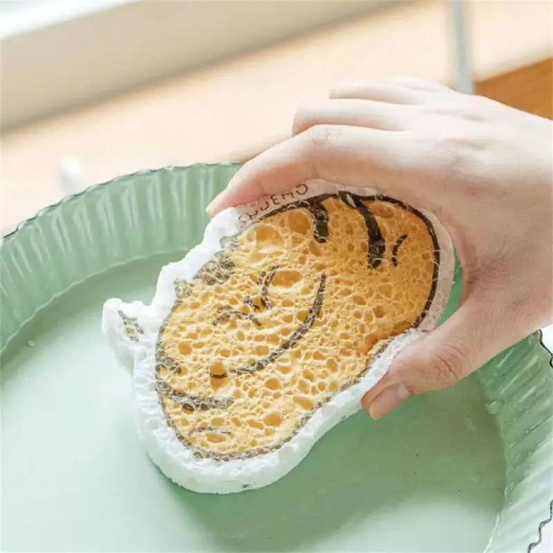 10~50PCS Sponge Wipe Oilproof Compression Design Home Sponge Kitchen Gadgets Kitchen Dishwashing Quick-drying Dehydrated White