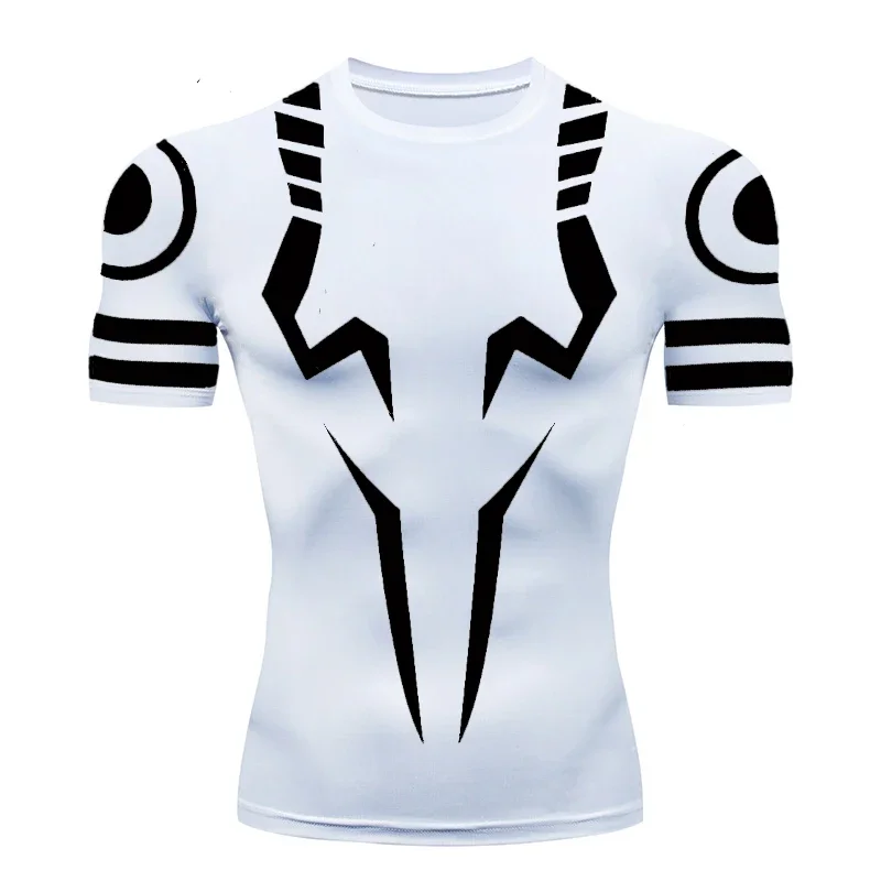 3D Print Compression Shirts for Men Athletic Quick Dry Tshirts Tops Gym Workout Fitness Undershirts Baselayers Sports Activewear image 3