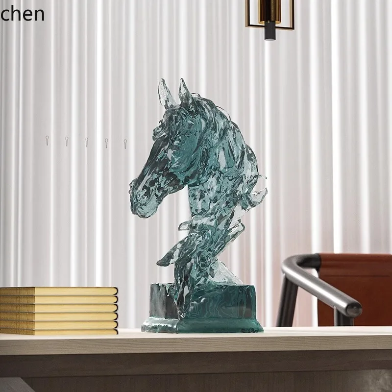 

ZML Sculpture Ornament New Chinese Horse Ornament Model Room Study Boss Office Bogu Rack