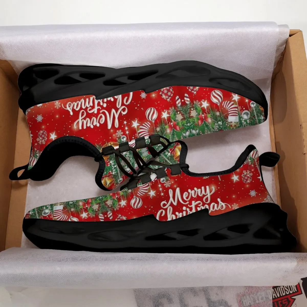 

Casual Sneakers Men's Shoes Merry Christmas Print Christmas Themed New Lightweight Running Shoes for Men Women Zapatillas