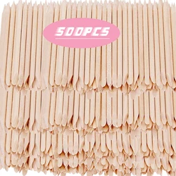 100/500Pcs Orange Wood Sticks for Nails BULK Double Sided Cuticle Pusher Remover Nail Art Manicure Pedicure Tool for Manicure Pe