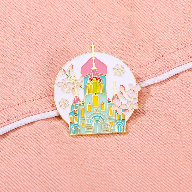 Harbin Cultural Creative Badge Candy Grapefruit Cute Enamel Cartoon Pin Oil-dripping Carriage Sophia Cathedral Badges Pins