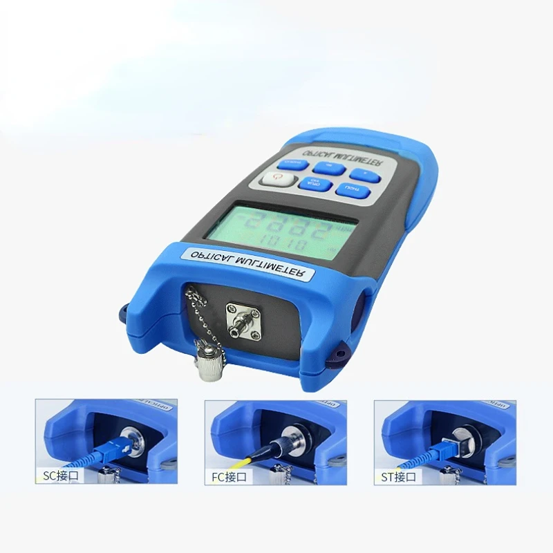 

High precision optical power meter -70dBm~+3dBm fiber tester light decay light multimeter send SC FC connector 7 wavelength