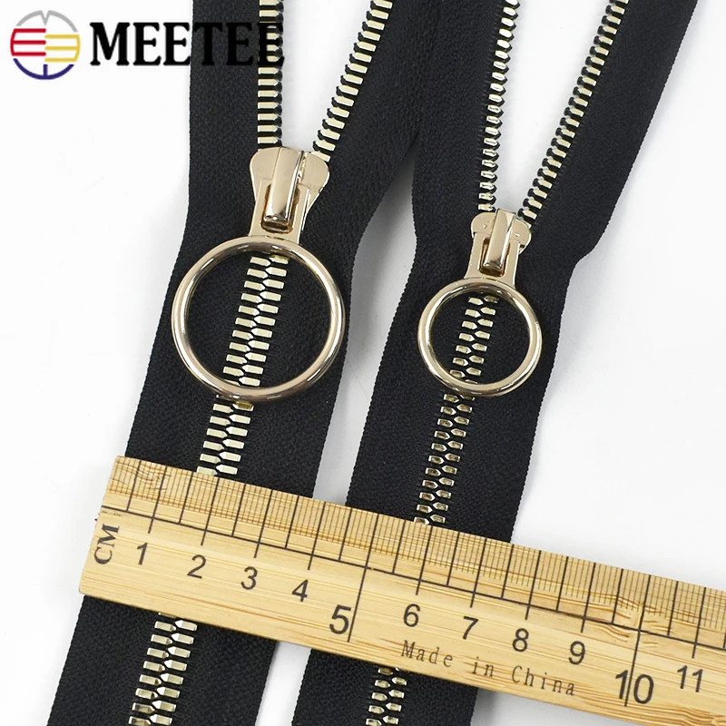 1Pc 5# 8# 60-100cm Double Sliders Opening Resin Zippers O Ring Puller Jacket Bag Clothes Zip Repair Kits DIY Sewing Accessories