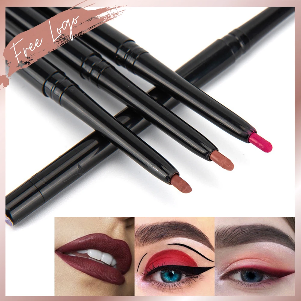 Creamy Lip Liner Custom Logo Retractable Waterproof Long-lasting Private Label Matte Makeup Smoothly Lip Pencil Rotation