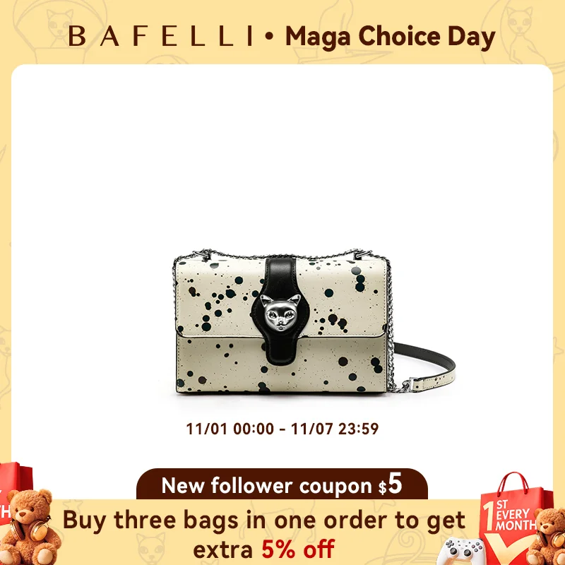 

NEW WOMEN'S HANDBAGS BAFELLI 2024 TREND MESSENGER BAGS FOR WOMEN SHOULDER GENUINE LEATHER CAT LUXURY BRAND DESIGNER STYLE