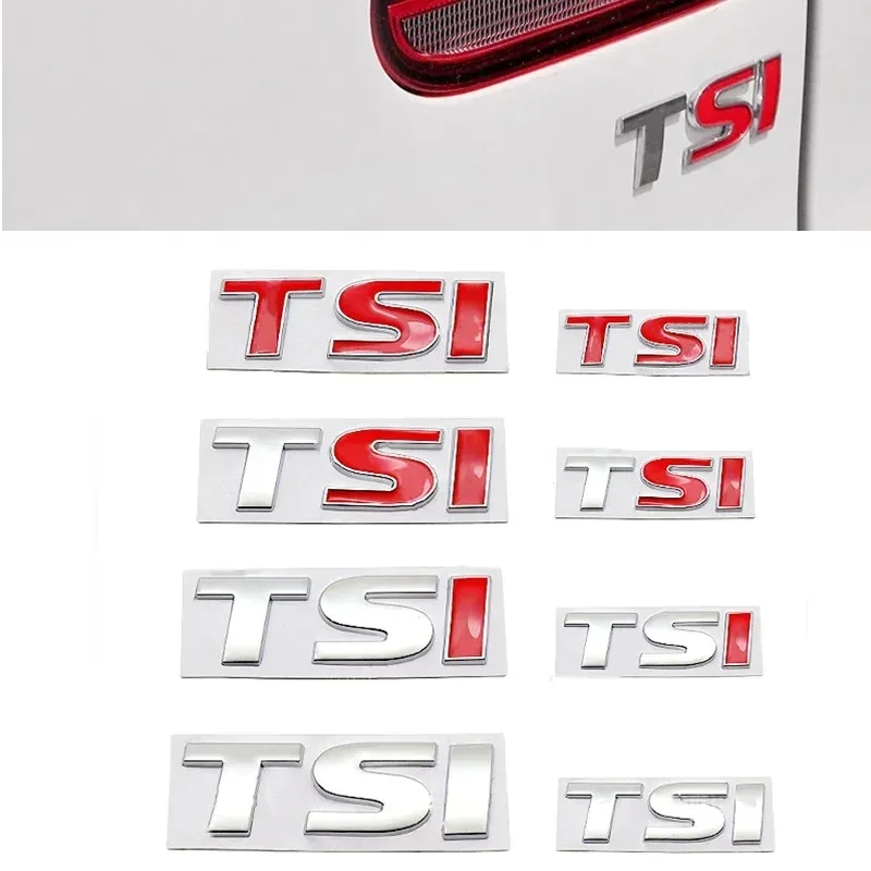 3D Metal Car TSI Letters Logo Trunk Emblem Badge Stickers For VW Golf 4 5 6 7 POLO JETTA PASSAT MK2 MK4 MK5 MK6 MK7 Accessories