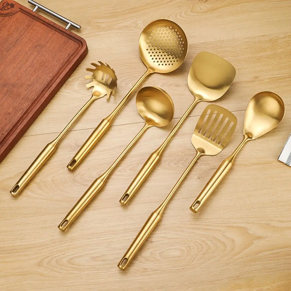 Nonstick Gold Rice Spoon Cooking Tools Tableware Kitchen Utensils Strainer Spoon Soup Ladle Spatula Fried Shovel Turners