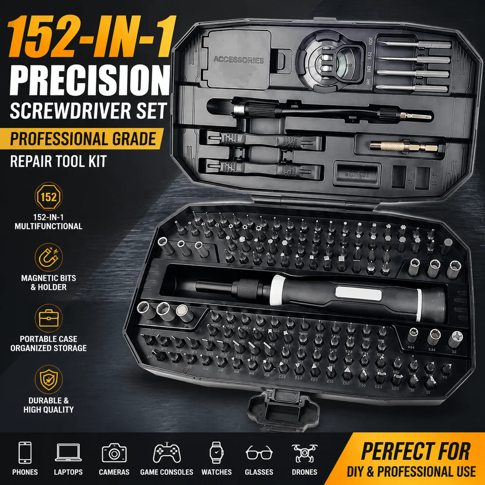 Micro Screwdriver Kit - 152 in 1 Precision Magnetic Manual