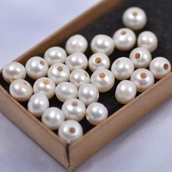 Natural freshwater pearls single 4-6mm large hole diy material bracelet necklace jewelry