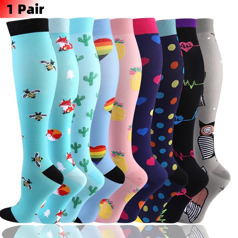 1 Pair S-XXL Large Size Compression Socks Doctor Nurse Golfs Tube Fit Medical Edema Diabetes Varicose Veins Soccer Men Stockings