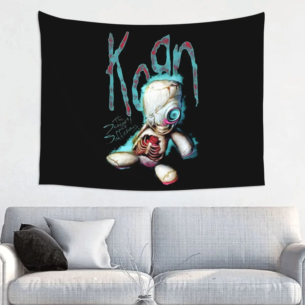 Custom Korns Heavy Metal Music Hard Rock Roll Tapestry Home Decor Hippie Wall Hanging Band Tapestries for Bedroom