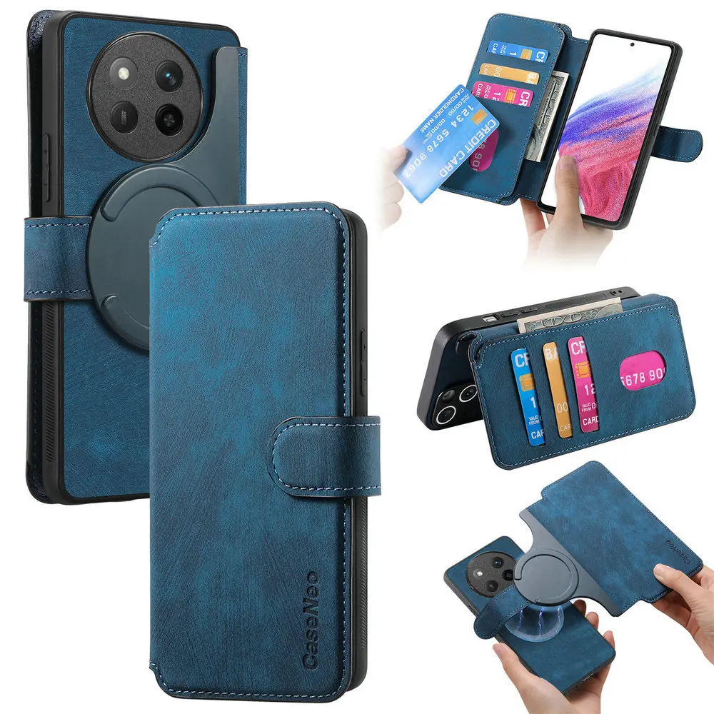 Funda de Lujo Desmontable 2 en 1 para Honor Magic 7 Pro 5G, Funda Tipo Cartera de Cuero para Honor Magic 7 Lite, Magic7 Pro, Magic 8 Lite, con Protección RFID