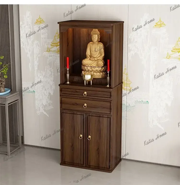 PG  vertical cabinet New Chinese-style household Buddha statue incense table Bodhisattva offering incense altar cabinet