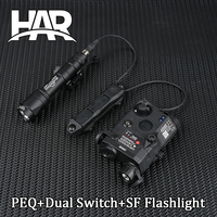 Tactical Surefir M300A M600C Flashlight M300 M600 Nylon PEQ 15 Battery box Dual Control Switch Fit 20MM Rail