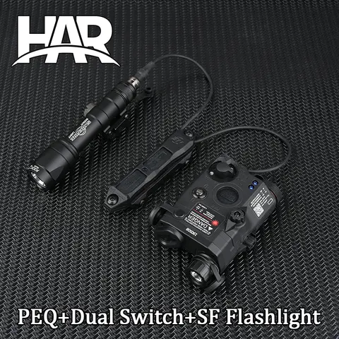 전술 Surefir M300A M600C 손전등 M300 M600 나일론 PEQ 15 배터리 상자 듀얼 제어 스위치 맞는 20MM 레일
