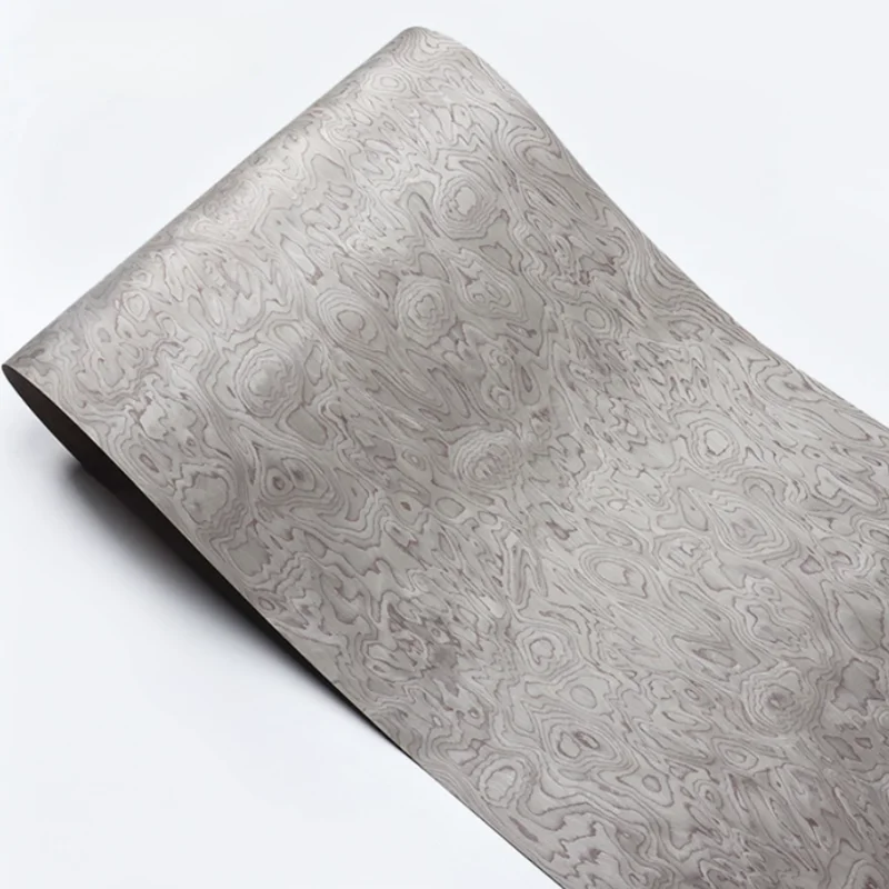 Tech Silver Grey Burl Wood Veneer for Textured Guitar Cabinet Door Tabletop Furniture Decor Accent Wall Panels Veneer L:250X58cm