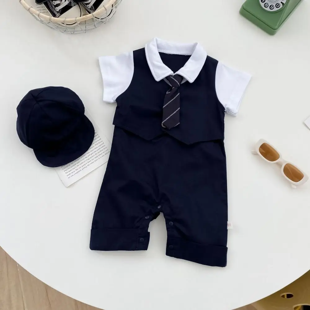 

False Two-piece Baby Jumper Romper Fluffly Bodysuit Infant Jumpsuit Toddle Romper Cotton Newborn Shorts Climb Suit Infant Wear
