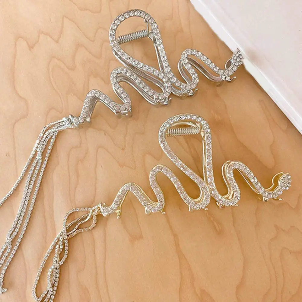 

Элегантный зажим для волос с крепким захватом, аксессуары для волос, блестящий женский зажим для когтей, зажим для тонких и средних волос