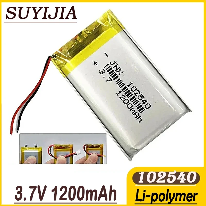 3.7V 1200mAH 102540 Polymer Lithium Ion Battery for GPS  Mp4 Radio-controlled Electrical Device DVR Power Tools LED Ligts Lamps