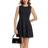 Women Sleeveless Crewneck A-Line Short Dress For Business Casual Cocktail Graduation - Image 5