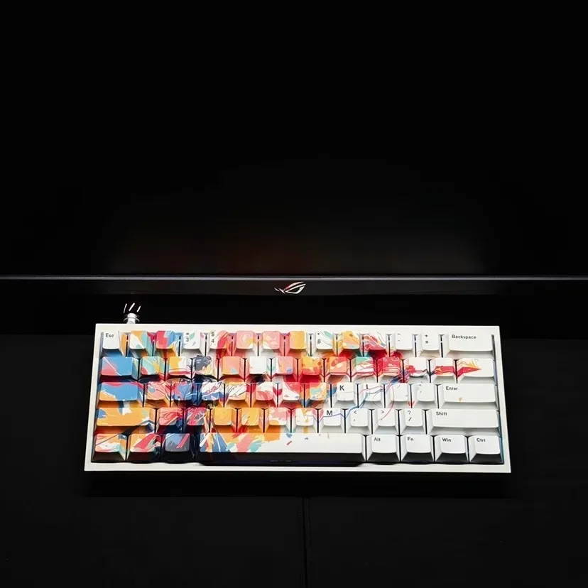 Hongying Guolong الحبر keycap PBT خمسة الجوانب التسامي الارتفاع الأصلي 60/68 مفاتيح مخصصة للرياضات الإلكترونية