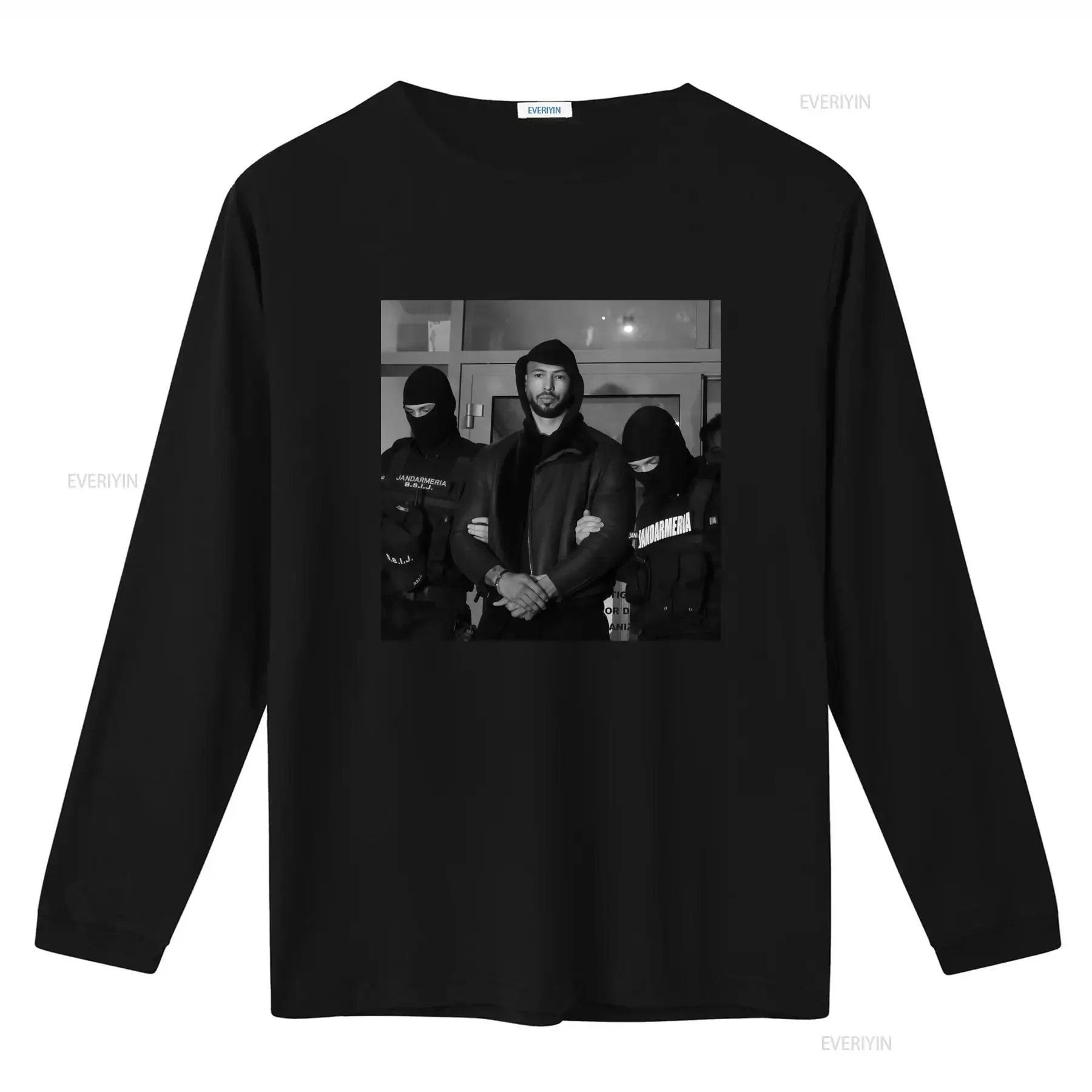 Andrew Tate Arrest Inspired T Shirt Top Design Hooded Style Men's vintage Washed Slightly Casual Breathable Versatile