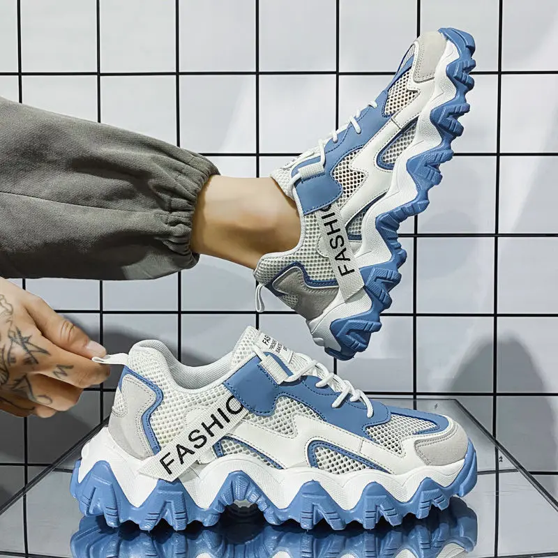 

Мужские повседневные кроссовки на толстой платформе с сетчатым верхом, удобная летняя распродажа, баскетбольные тенденции, 2025 г., широкая спортивная обувь для спортзала для мужчин