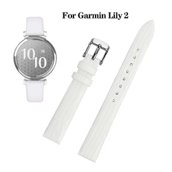 For GARMIN Lily2 Women Smartwatch Lily 2 Generation Fashion Energetic Style Leather Watchband Quick Release Cowhide Strap 14mm