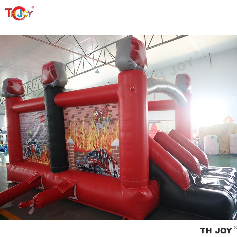 Castillo hinchable con tobogán para niños, lona inflable de PVC, azul y rojo, 5,2x2,5 m