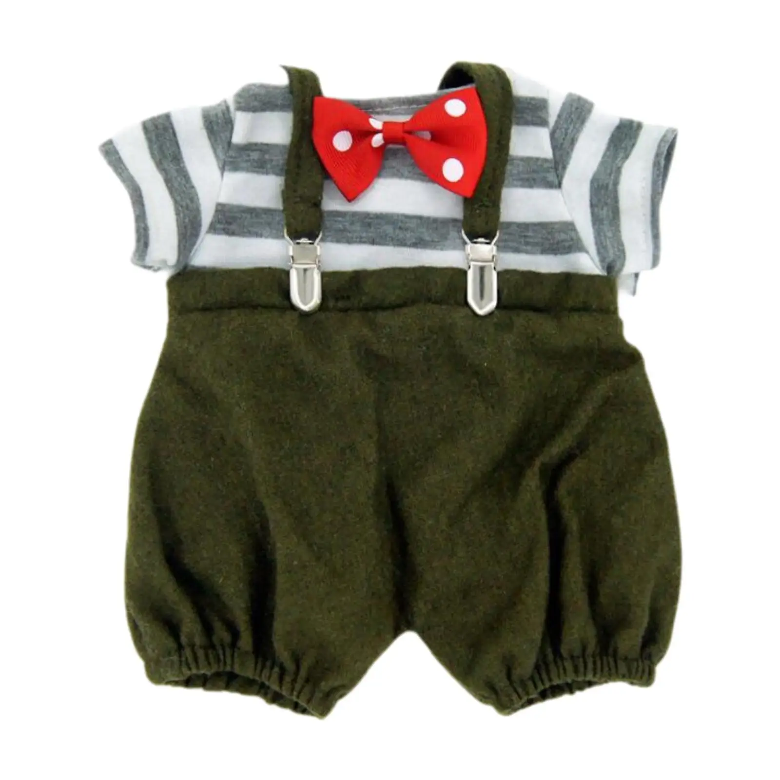 3 Stück modische Puppen, Hosenträgerhosen und T-Shirts, Fliege, Outfits, Miniaturkleidung für 15-Zoll-Puppen, zum Anziehen, Geburtstagsgeschenke