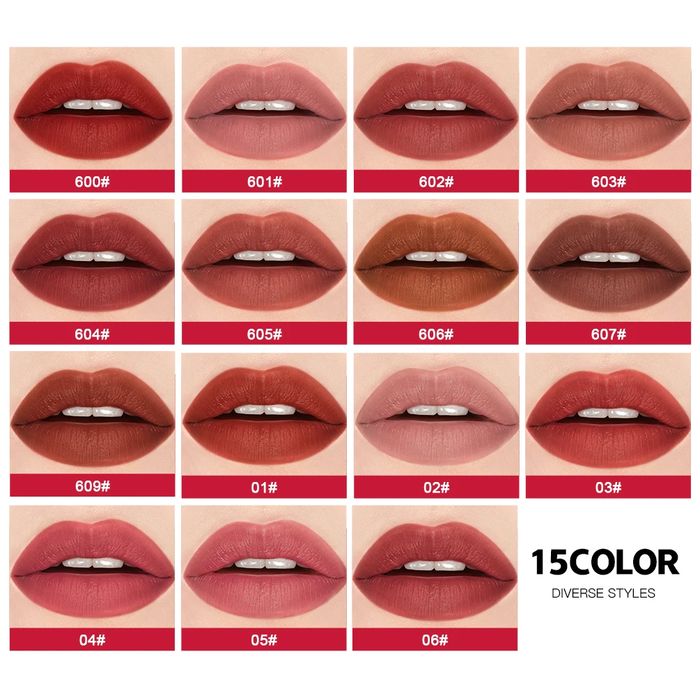 Matte Velvet Nude Lip Gloss Pigment Sexy Red Long Lasting Waterproof Liquid Lipstick For Women Makeup Lip Glaze Tint Cosmetics