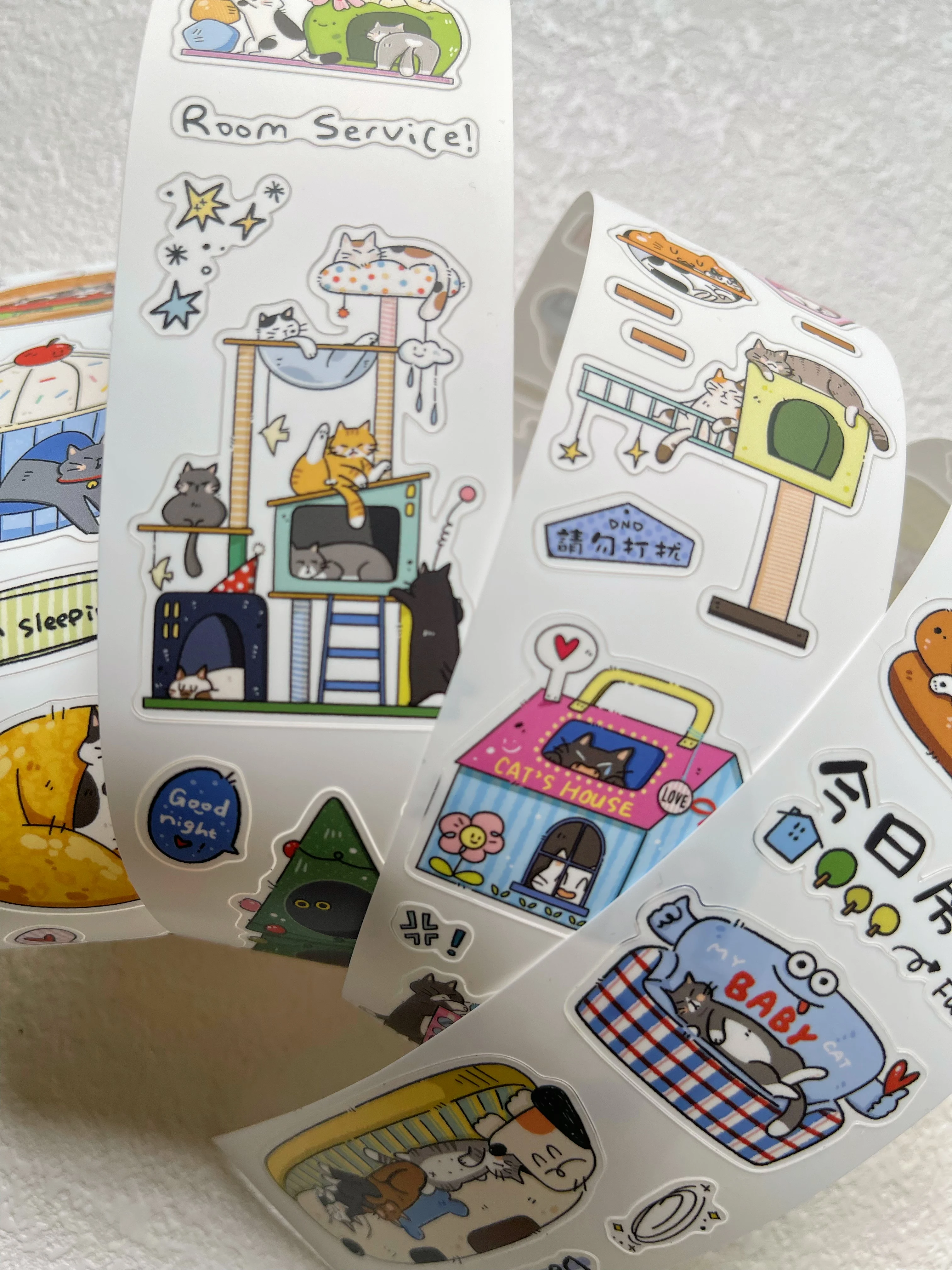Xiami Original Today Listing Cat Nest Series Die Cut Washi Tape Washi Paper PET Synthetic Paper Full Roll for Journal