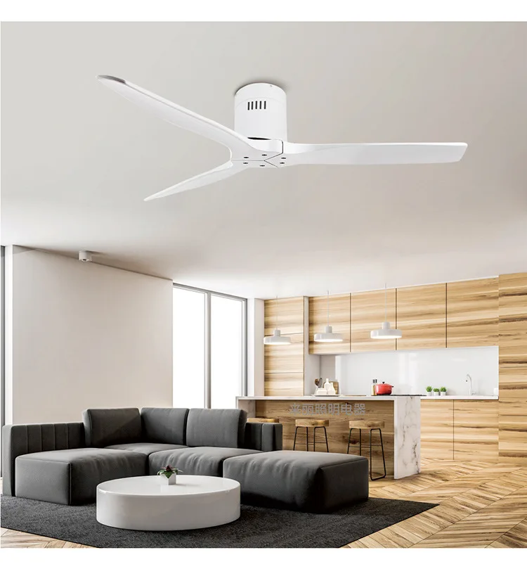 Imagem -04 - Nordic Modern Simples Log Ceiling Fan Light Decoração de Moda do Quarto Vento Forte Silêncio Ventiladores de Teto com Controle Remoto 52